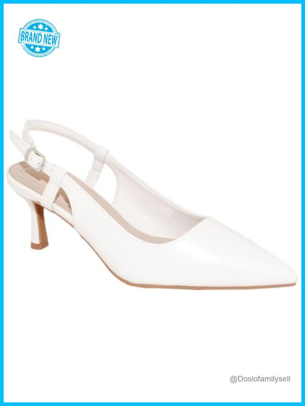 Pointed-Toe Slingback Kitten Heel Pumps 3" Suede-Like Office Dress Shoes